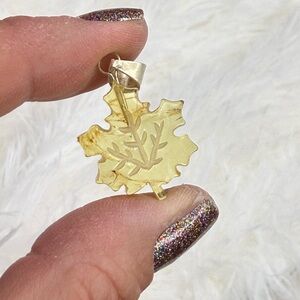 Genuine Amber Leaf Pendant